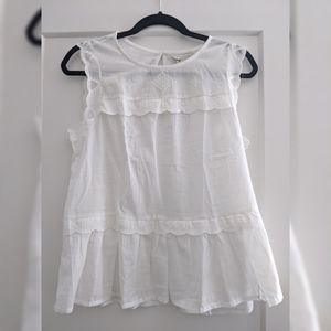 Lucky Brand Sleeveless Knit Woven Blouse Top